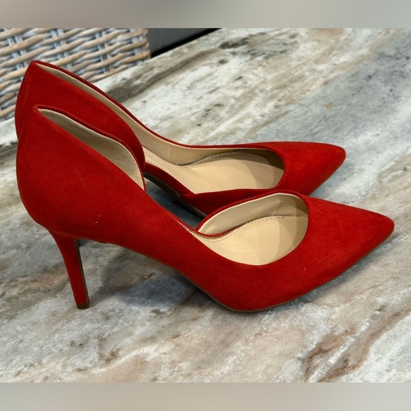 Women’s JESSICA SIMPSON Red suede stiletto pointed toe pumps- Size 9.5 - Picture 5 of 8